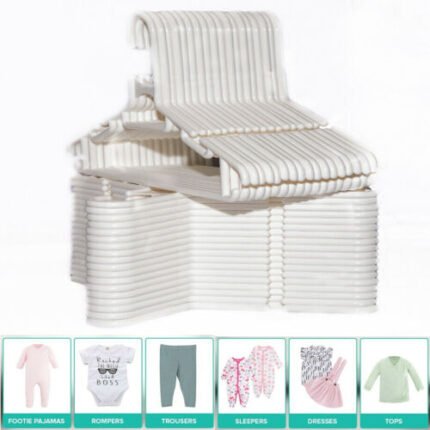 36 x Pcs Pack White Plastic Nursery Hangers Nonslip Baby Kids Children Clothes