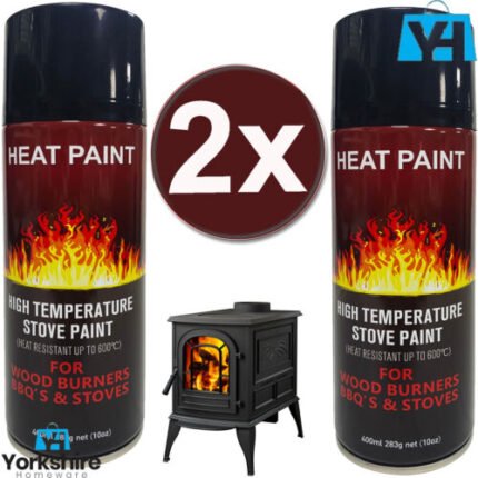 2x 400ml High Temperature Stove Paint Heat Resistant Spray For BBQ Burners 600*C