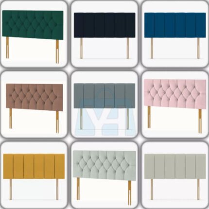 Plush Fabric Extra Padded Lined/ Chesterfield Headboard Dewan Bedroom Furniture