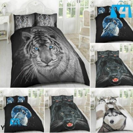 3D Animal Printed Wild Life Duvet Quilt Bedding Cover Set Pillow Cases Polyester